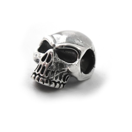 Sterling silver 3D Skull Slide Pendant - Click Image to Close